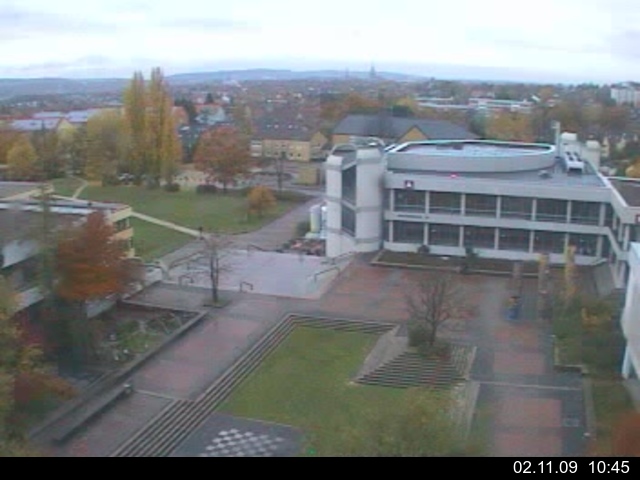 Foto der Webcam: Verwaltungsgeb&auml;ude, Innenhof mit Audimax, H&ouml;rsaal-Geb&auml;ude 1