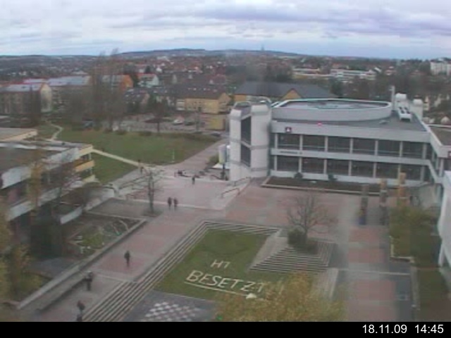 Foto der Webcam: Verwaltungsgeb&auml;ude, Innenhof mit Audimax, H&ouml;rsaal-Geb&auml;ude 1