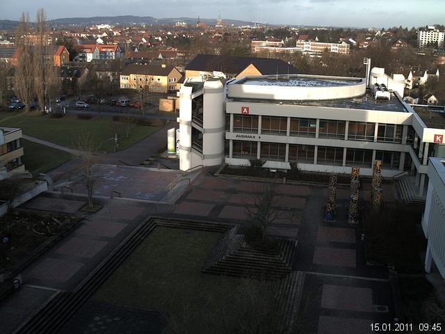 Foto der Webcam: Verwaltungsgeb&auml;ude, Innenhof mit Audimax, H&ouml;rsaal-Geb&auml;ude 1