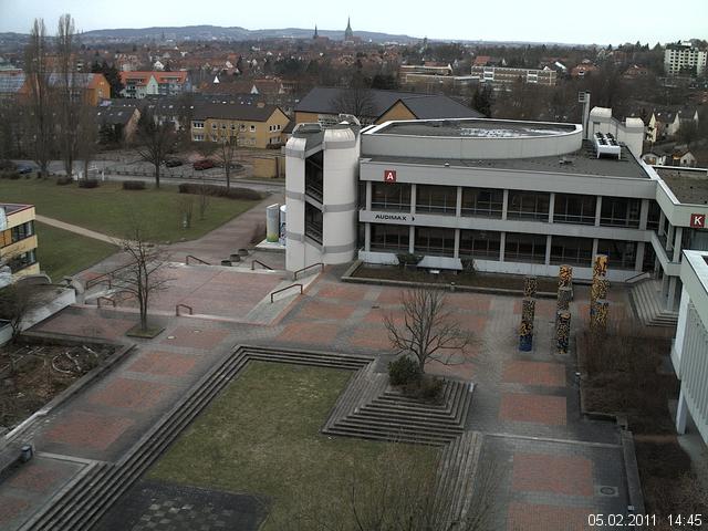 Foto der Webcam: Verwaltungsgeb&auml;ude, Innenhof mit Audimax, H&ouml;rsaal-Geb&auml;ude 1