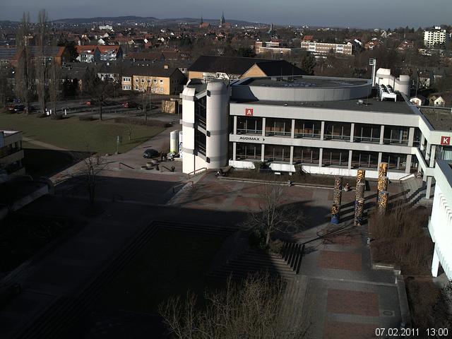 Foto der Webcam: Verwaltungsgeb&auml;ude, Innenhof mit Audimax, H&ouml;rsaal-Geb&auml;ude 1