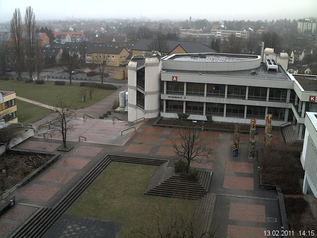 Foto der Webcam: Verwaltungsgeb&auml;ude, Innenhof mit Audimax, H&ouml;rsaal-Geb&auml;ude 1