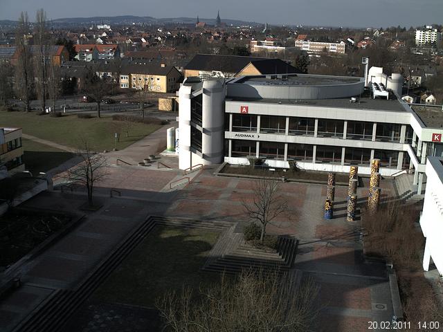 Foto der Webcam: Verwaltungsgeb&auml;ude, Innenhof mit Audimax, H&ouml;rsaal-Geb&auml;ude 1