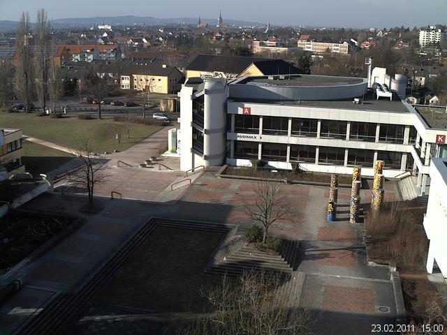 Foto der Webcam: Verwaltungsgeb&auml;ude, Innenhof mit Audimax, H&ouml;rsaal-Geb&auml;ude 1