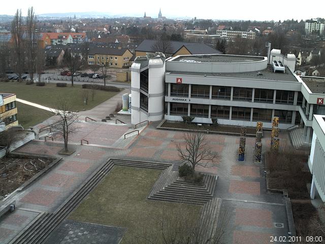 Foto der Webcam: Verwaltungsgeb&auml;ude, Innenhof mit Audimax, H&ouml;rsaal-Geb&auml;ude 1