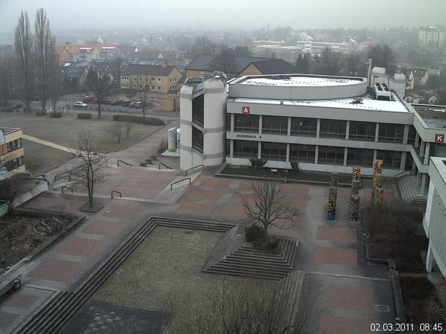 Foto der Webcam: Verwaltungsgeb&auml;ude, Innenhof mit Audimax, H&ouml;rsaal-Geb&auml;ude 1