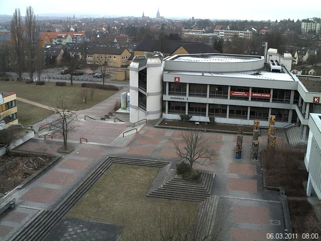 Foto der Webcam: Verwaltungsgeb&auml;ude, Innenhof mit Audimax, H&ouml;rsaal-Geb&auml;ude 1