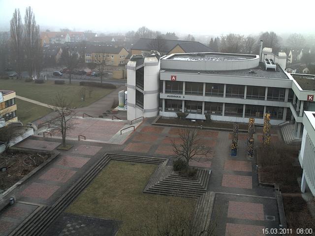 Foto der Webcam: Verwaltungsgeb&auml;ude, Innenhof mit Audimax, H&ouml;rsaal-Geb&auml;ude 1