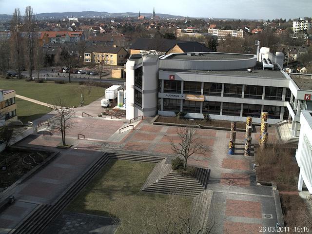 Foto der Webcam: Verwaltungsgeb&auml;ude, Innenhof mit Audimax, H&ouml;rsaal-Geb&auml;ude 1