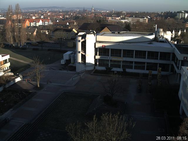 Foto der Webcam: Verwaltungsgeb&auml;ude, Innenhof mit Audimax, H&ouml;rsaal-Geb&auml;ude 1