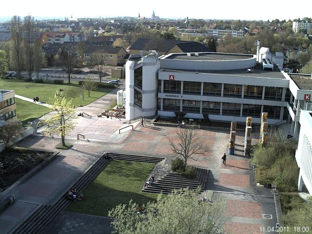Foto der Webcam: Verwaltungsgeb&auml;ude, Innenhof mit Audimax, H&ouml;rsaal-Geb&auml;ude 1
