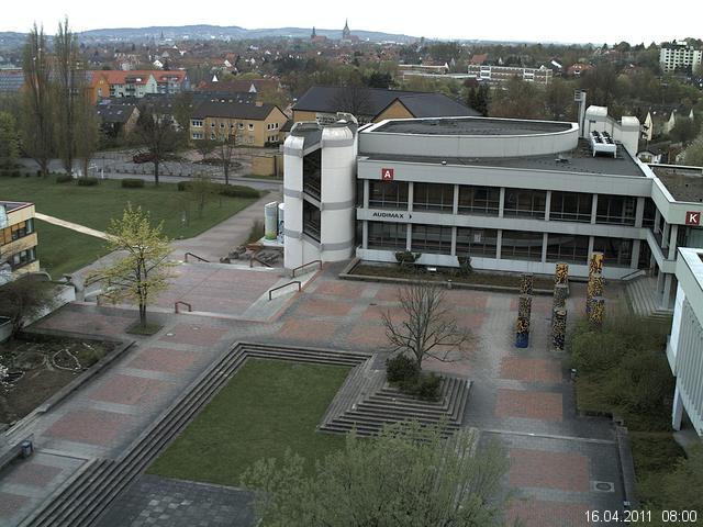Foto der Webcam: Verwaltungsgeb&auml;ude, Innenhof mit Audimax, H&ouml;rsaal-Geb&auml;ude 1