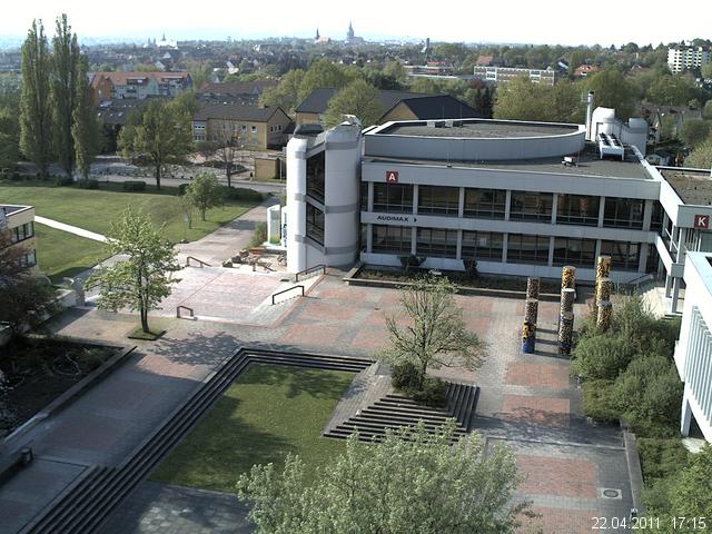 Foto der Webcam: Verwaltungsgeb&auml;ude, Innenhof mit Audimax, H&ouml;rsaal-Geb&auml;ude 1