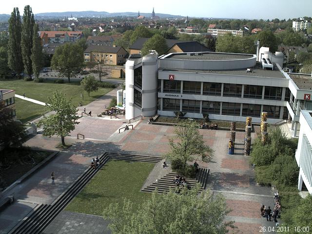 Foto der Webcam: Verwaltungsgeb&auml;ude, Innenhof mit Audimax, H&ouml;rsaal-Geb&auml;ude 1
