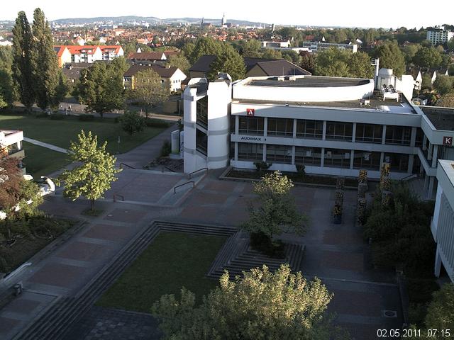 Foto der Webcam: Verwaltungsgeb&auml;ude, Innenhof mit Audimax, H&ouml;rsaal-Geb&auml;ude 1