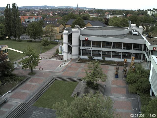 Foto der Webcam: Verwaltungsgeb&auml;ude, Innenhof mit Audimax, H&ouml;rsaal-Geb&auml;ude 1