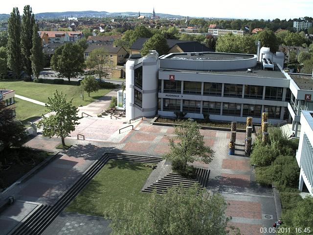 Foto der Webcam: Verwaltungsgeb&auml;ude, Innenhof mit Audimax, H&ouml;rsaal-Geb&auml;ude 1