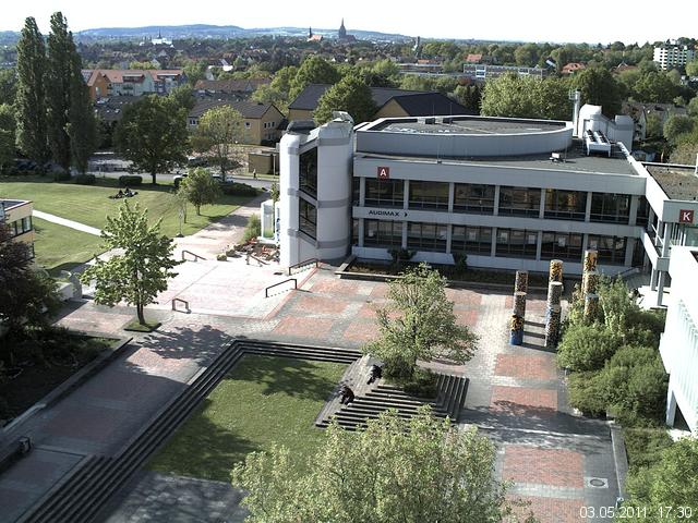 Foto der Webcam: Verwaltungsgeb&auml;ude, Innenhof mit Audimax, H&ouml;rsaal-Geb&auml;ude 1