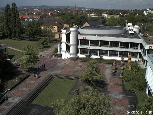 Foto der Webcam: Verwaltungsgeb&auml;ude, Innenhof mit Audimax, H&ouml;rsaal-Geb&auml;ude 1