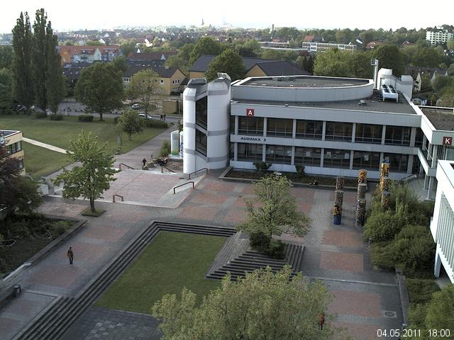 Foto der Webcam: Verwaltungsgeb&auml;ude, Innenhof mit Audimax, H&ouml;rsaal-Geb&auml;ude 1