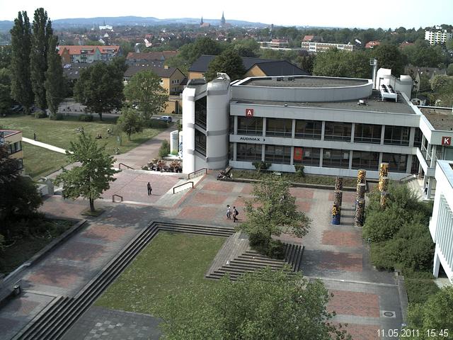 Foto der Webcam: Verwaltungsgeb&auml;ude, Innenhof mit Audimax, H&ouml;rsaal-Geb&auml;ude 1