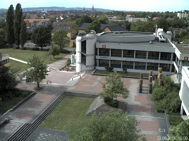 Foto der Webcam: Verwaltungsgeb&auml;ude, Innenhof mit Audimax, H&ouml;rsaal-Geb&auml;ude 1