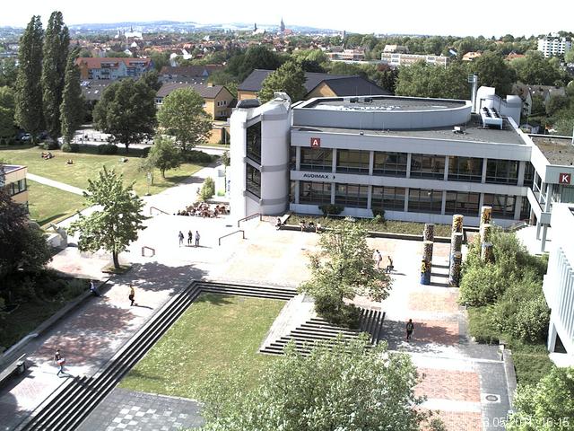Foto der Webcam: Verwaltungsgeb&auml;ude, Innenhof mit Audimax, H&ouml;rsaal-Geb&auml;ude 1