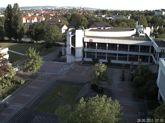 Foto der Webcam: Verwaltungsgeb&auml;ude, Innenhof mit Audimax, H&ouml;rsaal-Geb&auml;ude 1