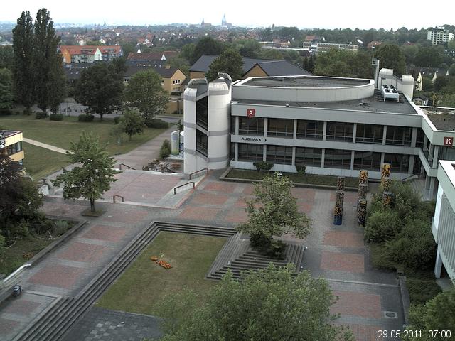 Foto der Webcam: Verwaltungsgeb&auml;ude, Innenhof mit Audimax, H&ouml;rsaal-Geb&auml;ude 1