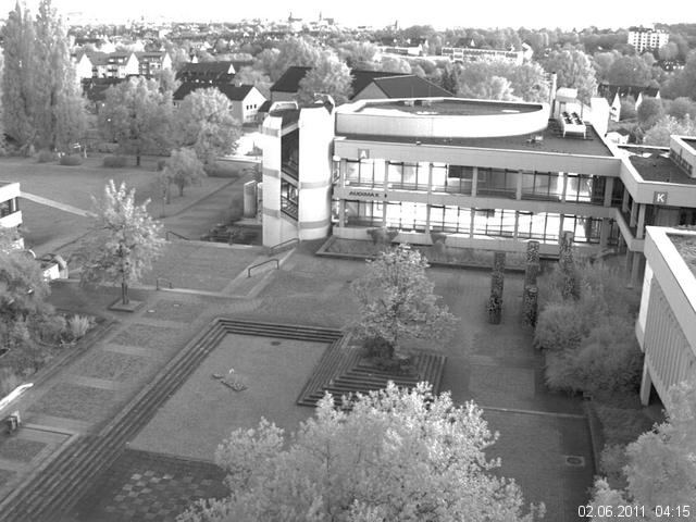 Foto der Webcam: Verwaltungsgeb&auml;ude, Innenhof mit Audimax, H&ouml;rsaal-Geb&auml;ude 1