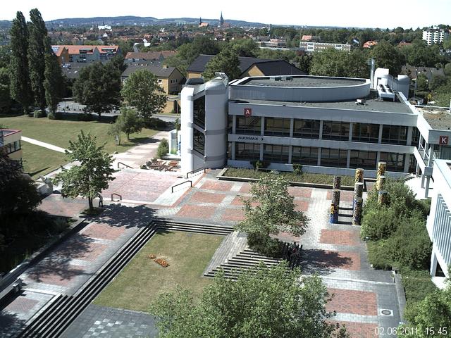 Foto der Webcam: Verwaltungsgeb&auml;ude, Innenhof mit Audimax, H&ouml;rsaal-Geb&auml;ude 1