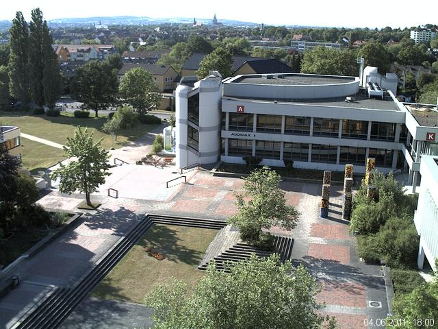Foto der Webcam: Verwaltungsgeb&auml;ude, Innenhof mit Audimax, H&ouml;rsaal-Geb&auml;ude 1