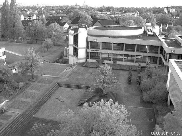Foto der Webcam: Verwaltungsgeb&auml;ude, Innenhof mit Audimax, H&ouml;rsaal-Geb&auml;ude 1