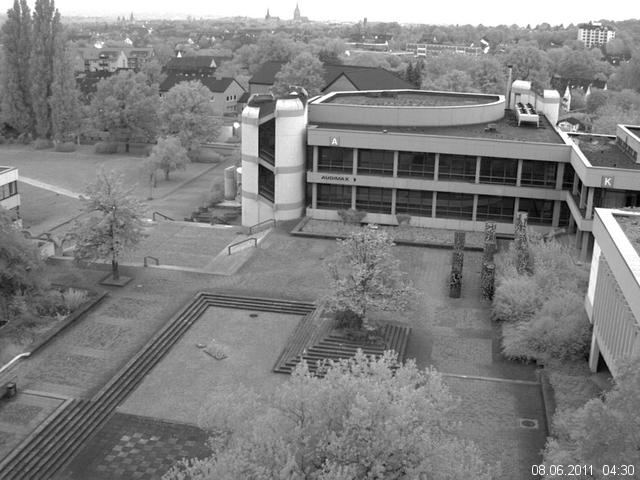 Foto der Webcam: Verwaltungsgeb&auml;ude, Innenhof mit Audimax, H&ouml;rsaal-Geb&auml;ude 1