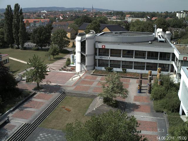 Foto der Webcam: Verwaltungsgeb&auml;ude, Innenhof mit Audimax, H&ouml;rsaal-Geb&auml;ude 1