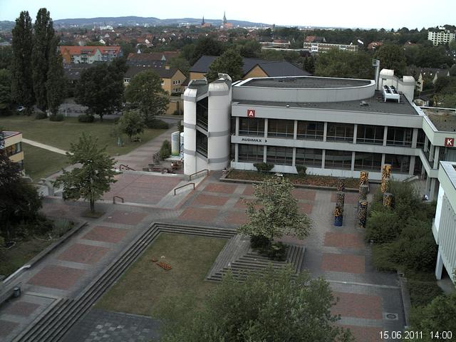Foto der Webcam: Verwaltungsgeb&auml;ude, Innenhof mit Audimax, H&ouml;rsaal-Geb&auml;ude 1