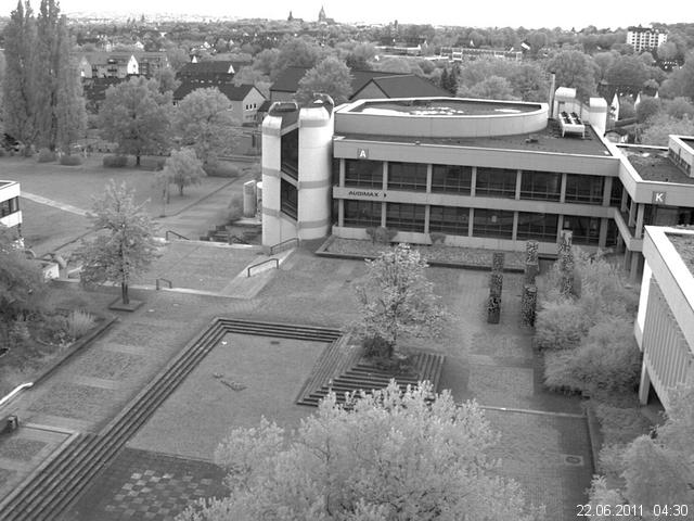 Foto der Webcam: Verwaltungsgeb&auml;ude, Innenhof mit Audimax, H&ouml;rsaal-Geb&auml;ude 1