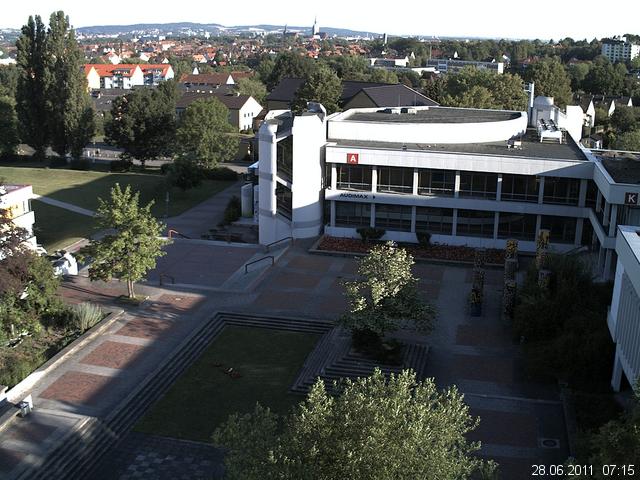 Foto der Webcam: Verwaltungsgeb&auml;ude, Innenhof mit Audimax, H&ouml;rsaal-Geb&auml;ude 1