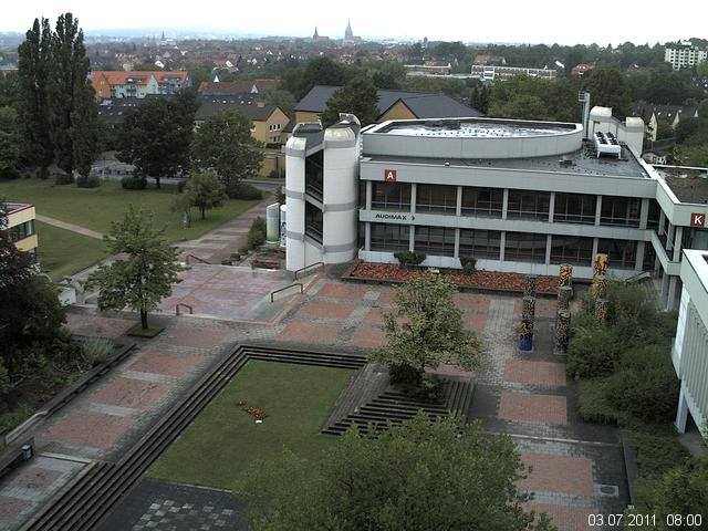 Foto der Webcam: Verwaltungsgeb&auml;ude, Innenhof mit Audimax, H&ouml;rsaal-Geb&auml;ude 1