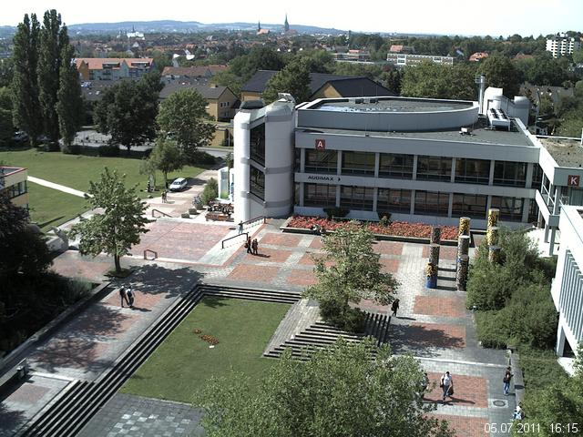 Foto der Webcam: Verwaltungsgeb&auml;ude, Innenhof mit Audimax, H&ouml;rsaal-Geb&auml;ude 1
