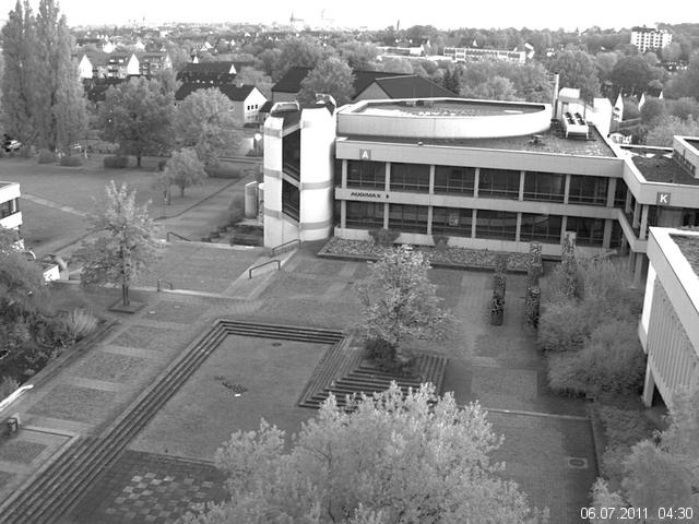 Foto der Webcam: Verwaltungsgeb&auml;ude, Innenhof mit Audimax, H&ouml;rsaal-Geb&auml;ude 1
