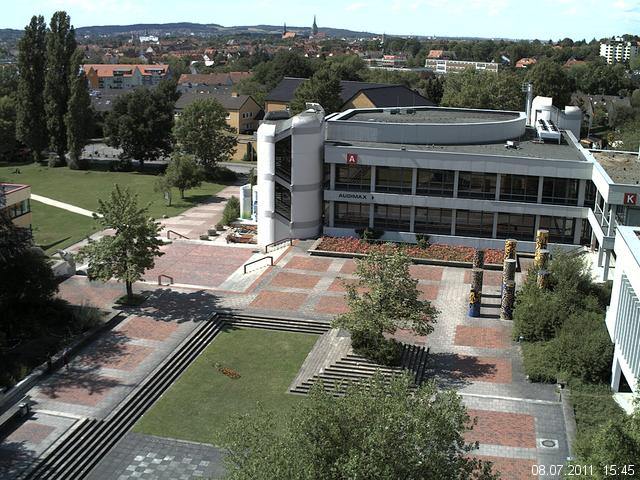 Foto der Webcam: Verwaltungsgeb&auml;ude, Innenhof mit Audimax, H&ouml;rsaal-Geb&auml;ude 1