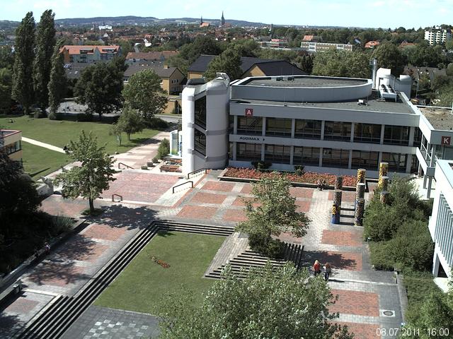 Foto der Webcam: Verwaltungsgeb&auml;ude, Innenhof mit Audimax, H&ouml;rsaal-Geb&auml;ude 1
