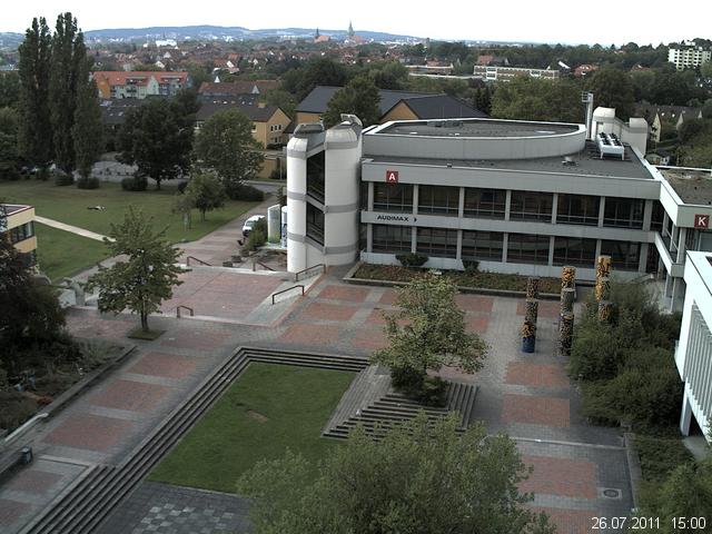 Foto der Webcam: Verwaltungsgeb&auml;ude, Innenhof mit Audimax, H&ouml;rsaal-Geb&auml;ude 1