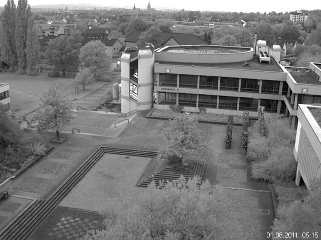 Foto der Webcam: Verwaltungsgeb&auml;ude, Innenhof mit Audimax, H&ouml;rsaal-Geb&auml;ude 1