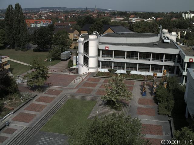 Foto der Webcam: Verwaltungsgeb&auml;ude, Innenhof mit Audimax, H&ouml;rsaal-Geb&auml;ude 1