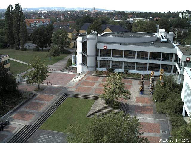 Foto der Webcam: Verwaltungsgeb&auml;ude, Innenhof mit Audimax, H&ouml;rsaal-Geb&auml;ude 1