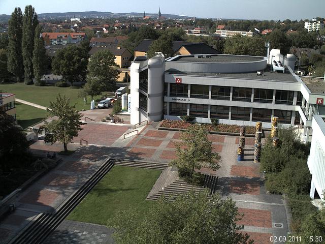 Foto der Webcam: Verwaltungsgeb&auml;ude, Innenhof mit Audimax, H&ouml;rsaal-Geb&auml;ude 1