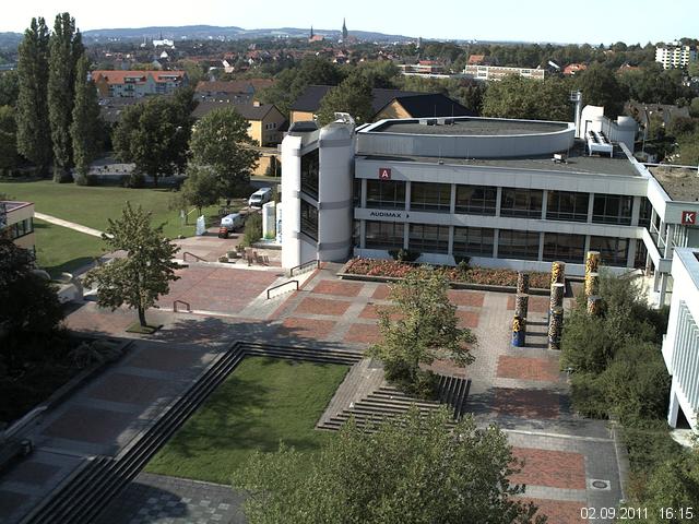 Foto der Webcam: Verwaltungsgeb&auml;ude, Innenhof mit Audimax, H&ouml;rsaal-Geb&auml;ude 1