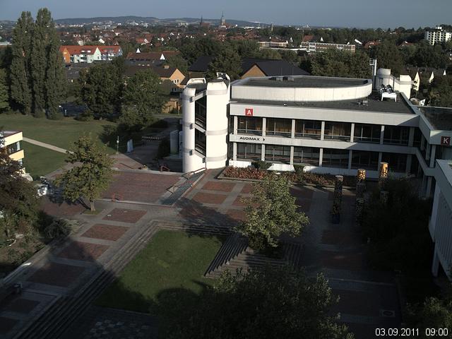 Foto der Webcam: Verwaltungsgeb&auml;ude, Innenhof mit Audimax, H&ouml;rsaal-Geb&auml;ude 1